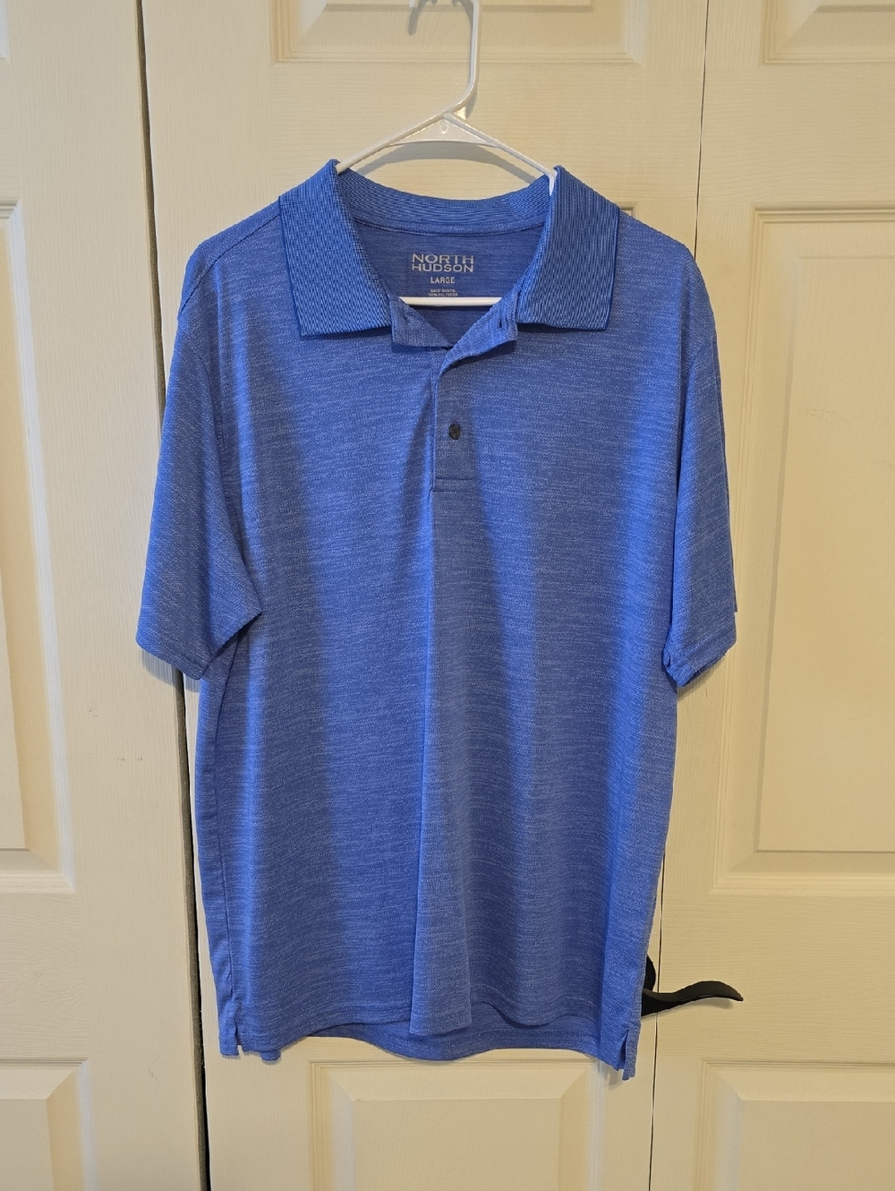 Men’s Blue Heather Light Weight Polo Shirt - Large